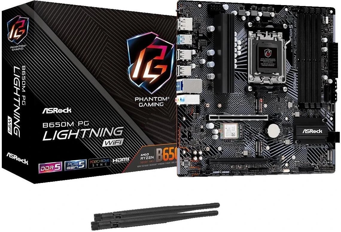 Pllakë amë ASRock B650M PG Lightning WiFi, Socket AM5, DDR5