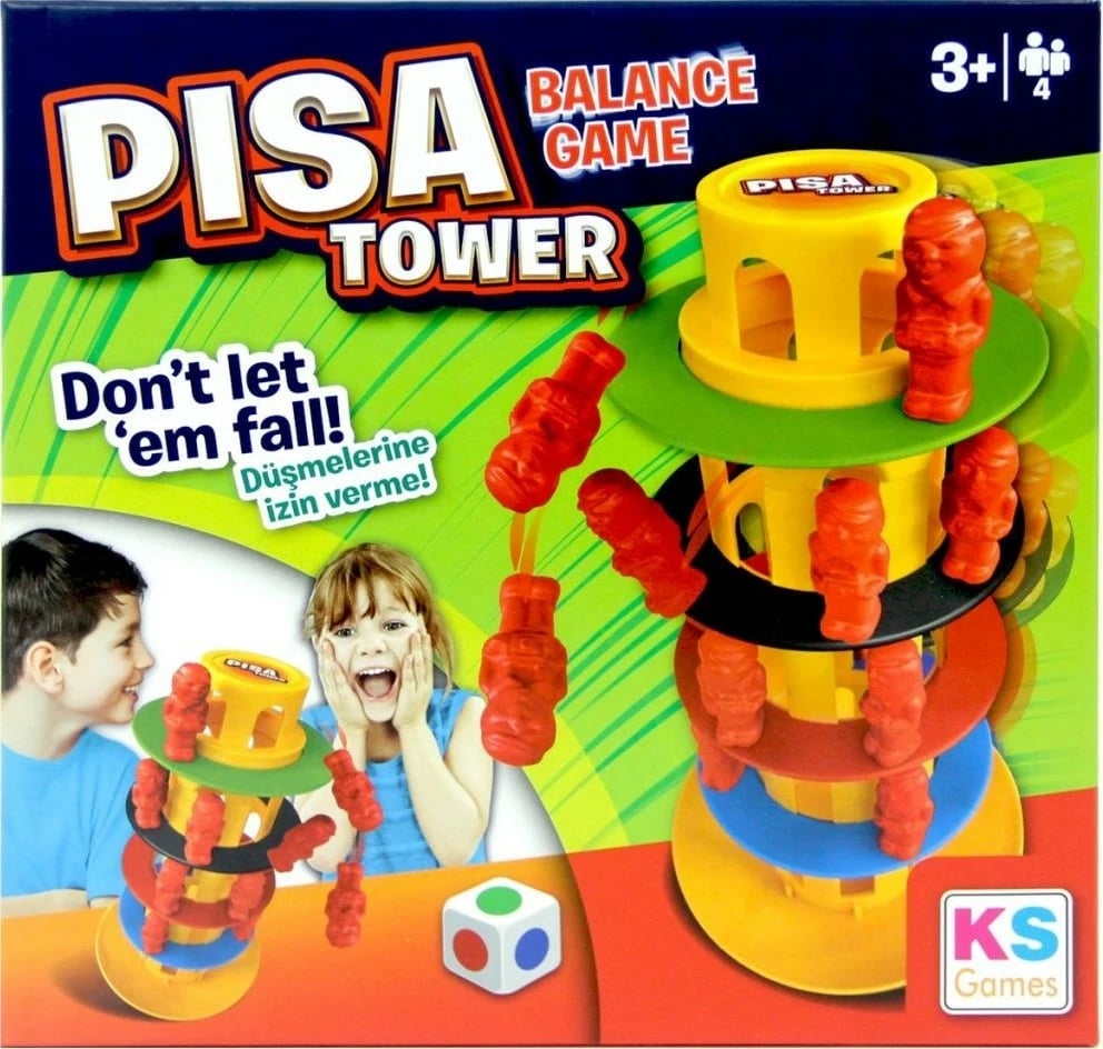 Lojë balancimi Pisa Tower KS Games, për fëmijë, me ngjyra