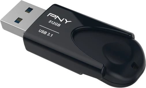 USB PNY Attaché 4 3.1, 512GB, e zezë