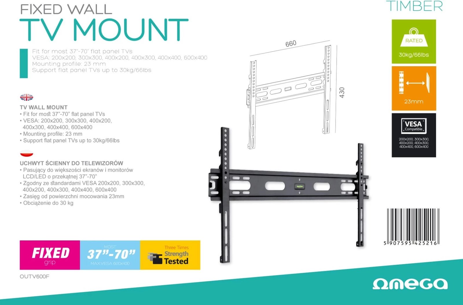 MBAJTESE TV OMEGA OUTV600F | STATIKE 37"-70" 35KG