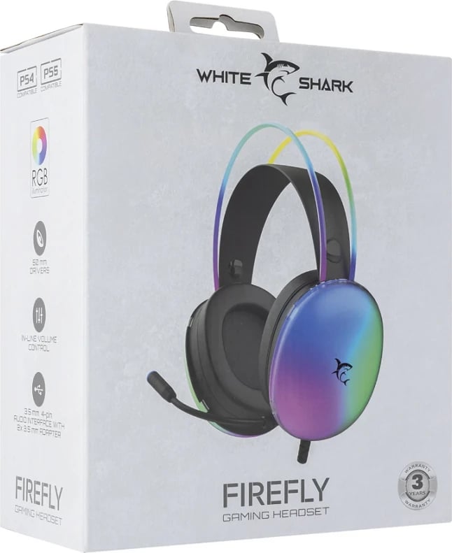 Kufje Gaming White Shark Firefly