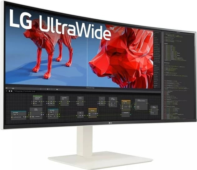 Monitor LG 38WR85QC-W, 96.5 cm (38"), 3840 x 1600 pixels, UltraWide Quad HD, LCD, 1 ms, Bardhë