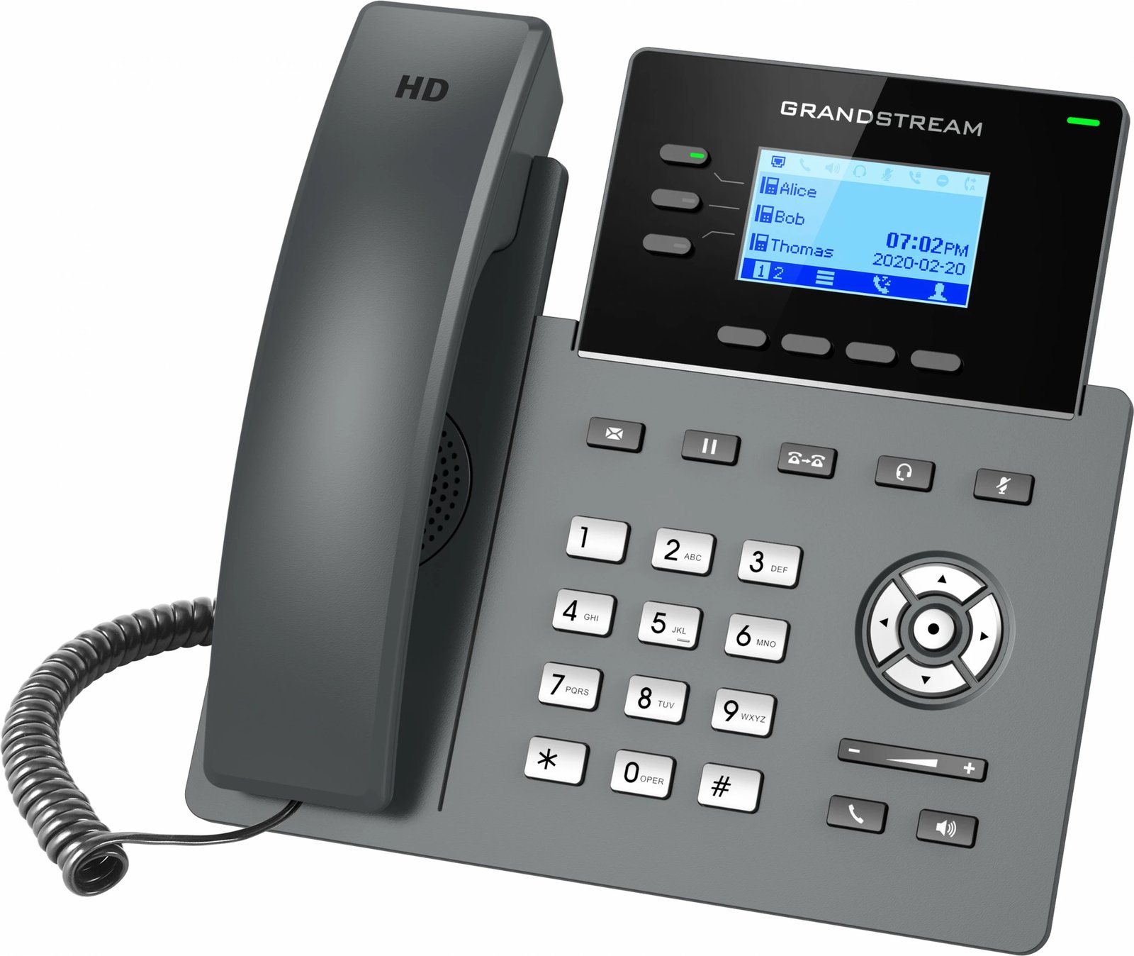 Telefon IP Grandstream GRP2603P, 3 linja, LCD, Fast Ethernet, i zi