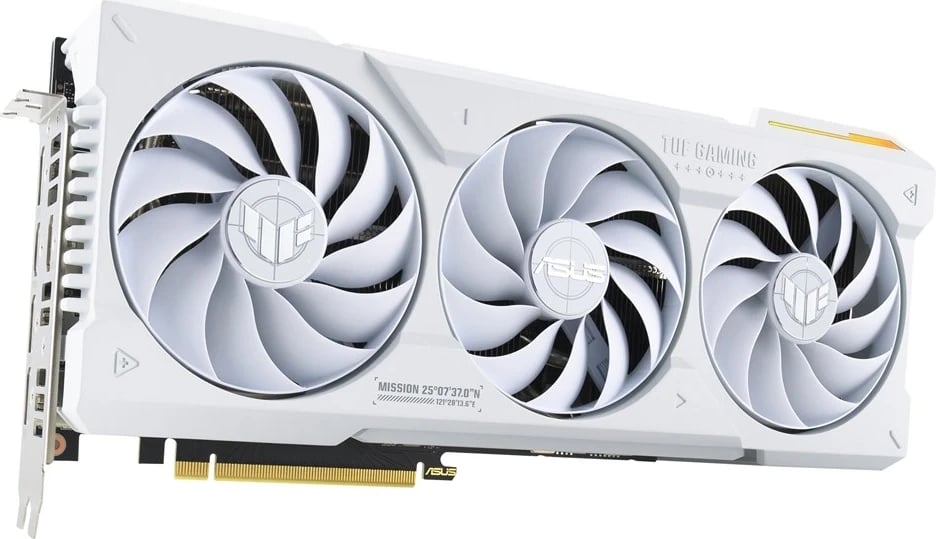 Kartë Grafike ASUS TUF Gaming TUF-RTX4070TIS-O16G-WHITE-GAMING, NVIDIA GeForce RTX 4070 Ti SUPER, 16 GB GDDR6X, e bardhë