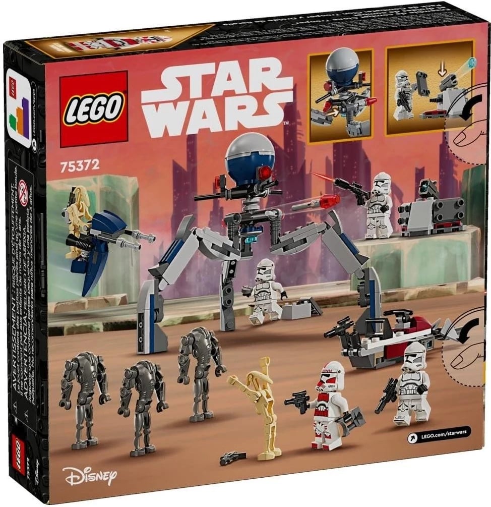 LEGO Star Wars 75372 Paketa e Betejës së Klonëve kundër Droidëve