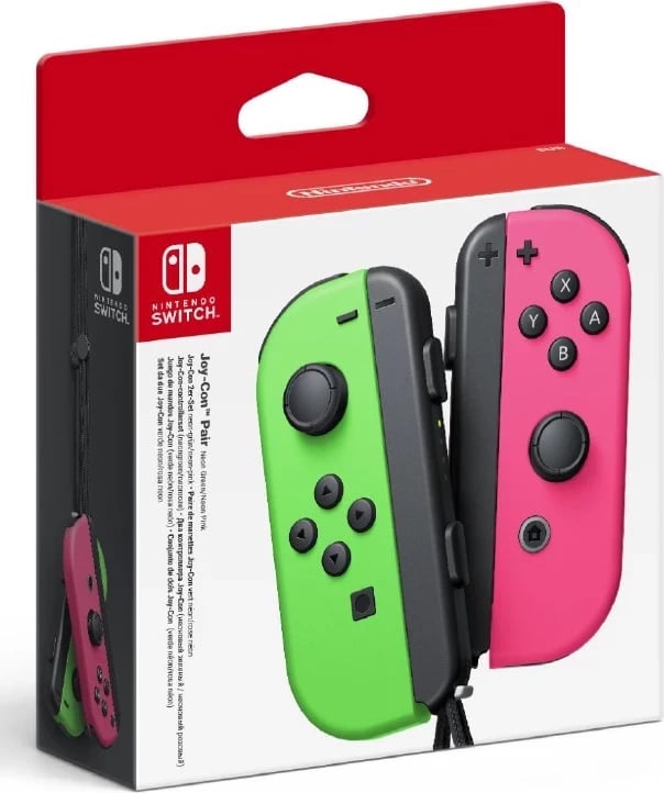 Kontrollera Nintendo Switch Joy-Con, Neon Gjelbër / Neon Rozë