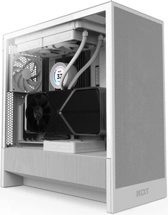 Kasë NZXT H5 Flow, Midi Tower, 3 ose 4 ventilatorë, bardhë