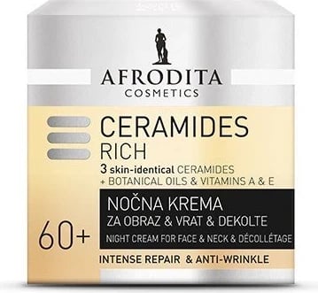 Krem nate për fytyrë Afrodita Ceramides Rich 60+, 50 ml