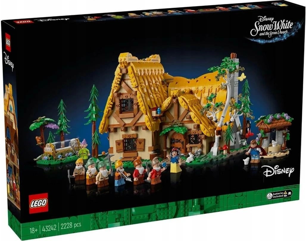 Konstruksion LEGO Disney 43242 Chatka Królewny Śnieżki dhe shtatë xhuxhëve