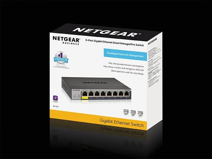 Switch NETGEAR GS108Tv3 Managed L2 Gigabit Ethernet Gri