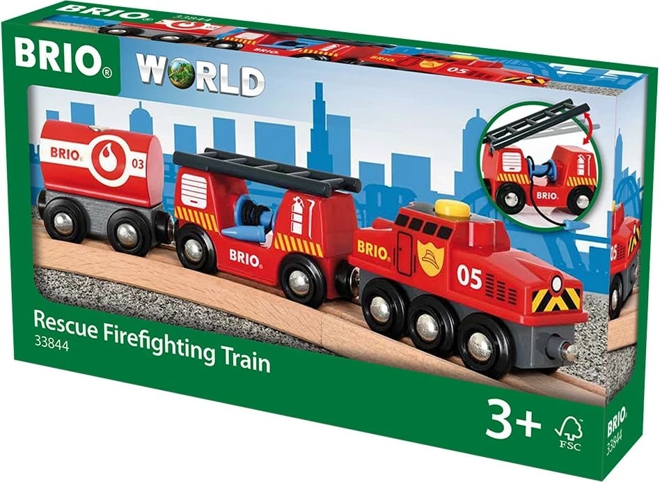 Tren lodër BRIO Rescue Firefighting, Ravensburger, i kuq