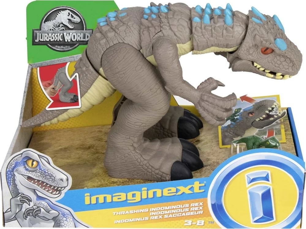 Lodër dinosaur Fisher-Price Imaginext Jurassic World Thrashing Indominus Rex, shumëngjyrëshe