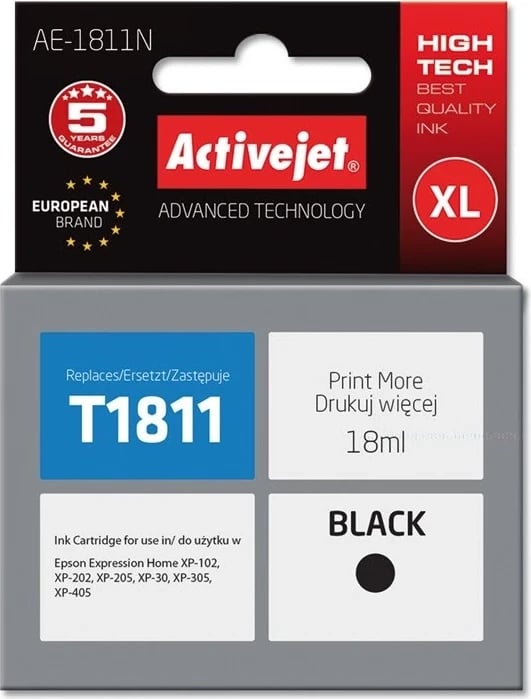 Ngjyrë zëvendësuese Activejet AE-1811N për printer Epson, 18 ml