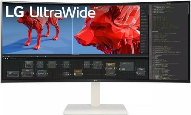 Monitor LG 38WR85QC-W, 96.5 cm (38"), 3840 x 1600 pixels, UltraWide Quad HD, LCD, 1 ms, Bardhë