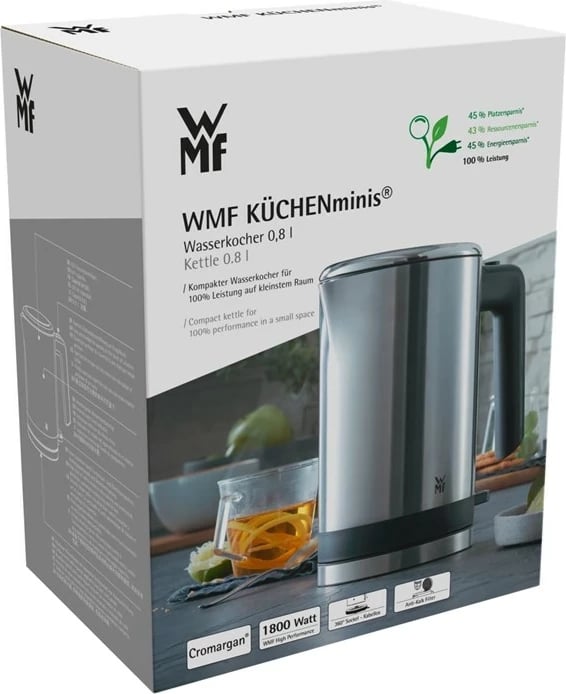 Çajnik elektrik WMF KITCHENminis 0413140011, 0.8 L, 1960 W, Inox