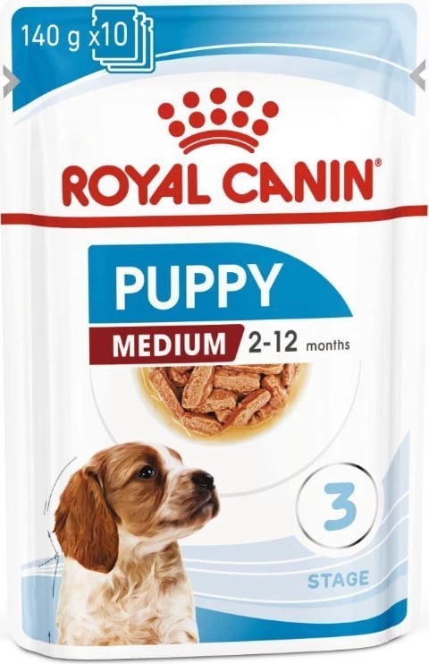 Ushqim i lëngshëm për qen Royal Canin Medium Puppy, 10 copë 140g