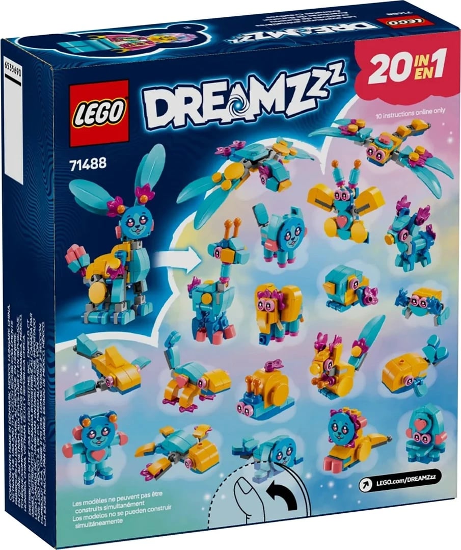 Set LEGO DREAMZZZ 71488 Bunchu's Creative Animal Adventures, 143 pjesë