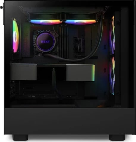 Kasë NZXT H5 Flow RGB, Midi Tower, pa furnizim, 1 x USB 3.1, 1 x USB-C 3.1, audio, e zezë