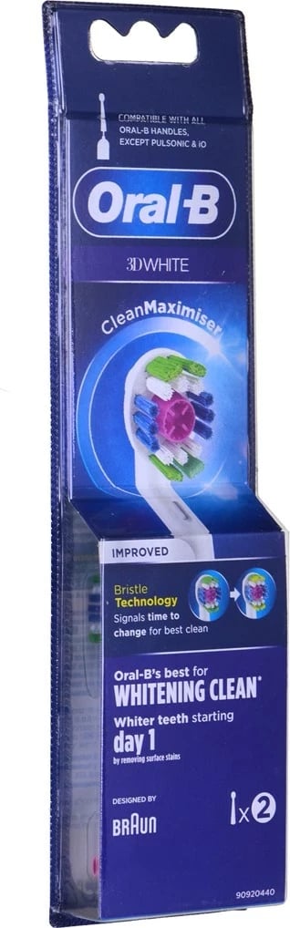 Koka zëvendësuese Braun ORAL-B 3D White Clean Maximiser, 2 copë, Bardhë