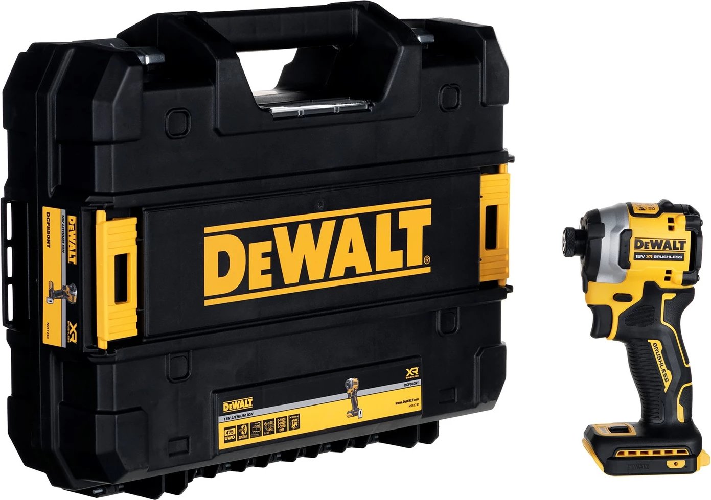 Set turjelë DeWalt DCF850NT-XJ, 1/4", 18V, e zezë / e verdhë