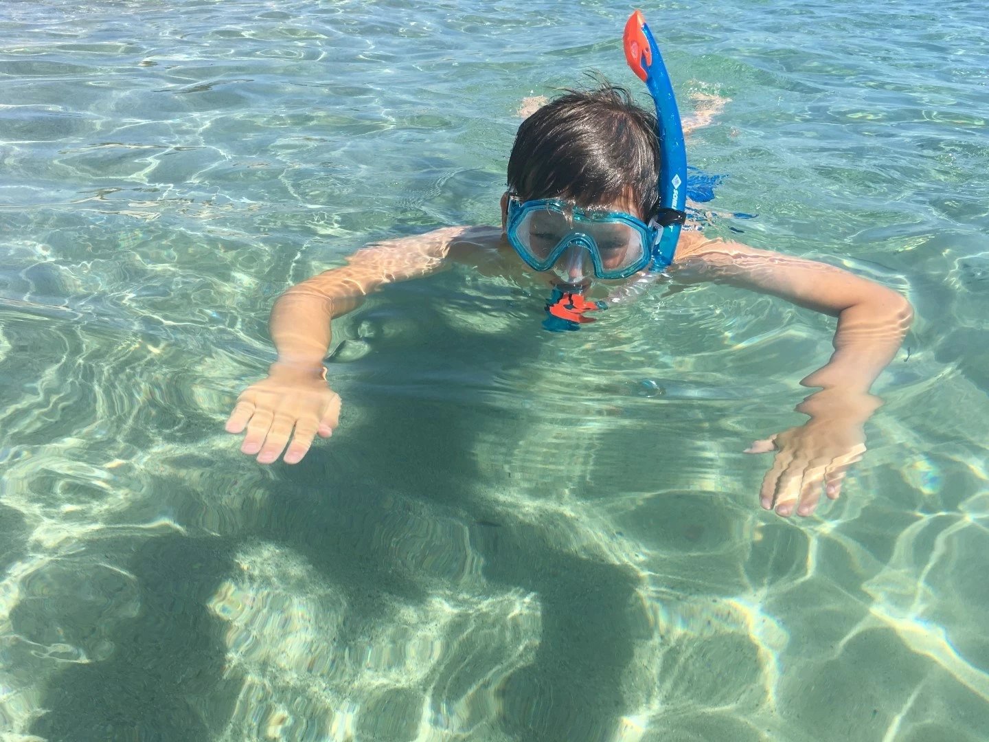 Set snorkeling Schildkröt Funsports Barbados për fëmijë, Blu