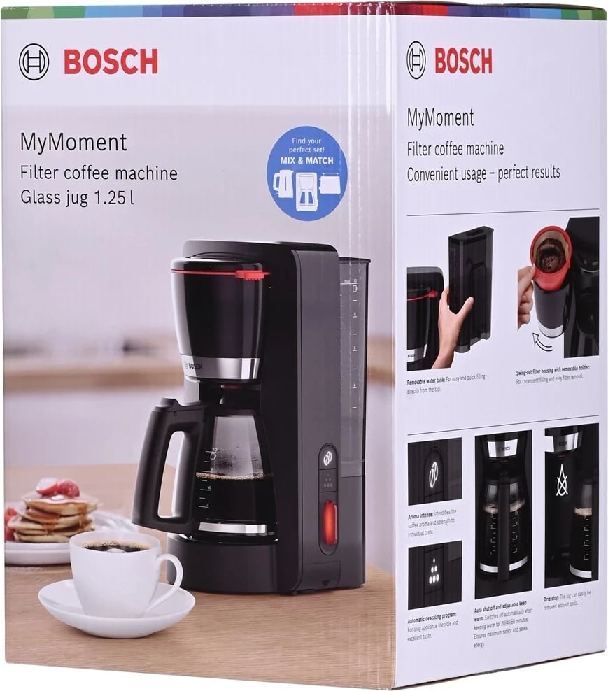 Aparat kafeje Bosch TKA4M233, Drip, 1.37 L, e zezë