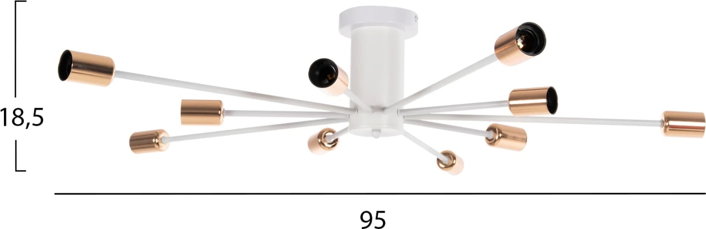 Llambë tavani multilights FH4122 metalike e bardhë 18.5H cm