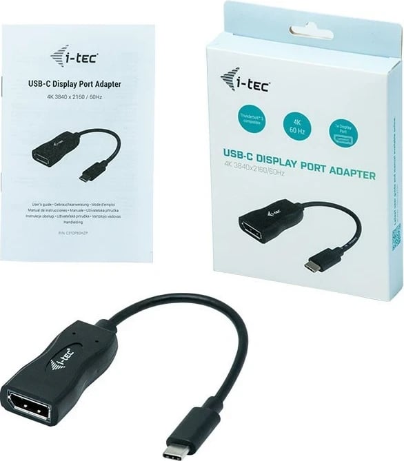 Adapter i-tec USB-C në DisplayPort, i zi