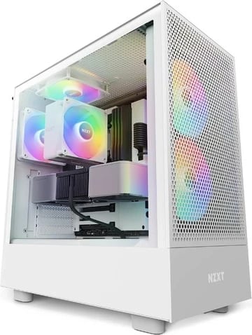 Kasë NZXT H5 Flow RGB, Midi Tower, e bardhë