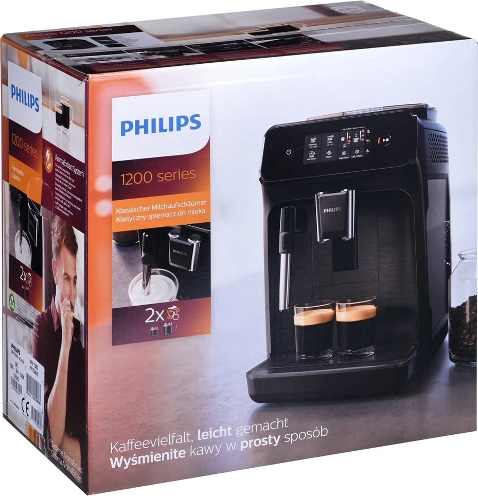 Aparat kafeje Philips EP1224, 1.8 L, Automatik, i zi