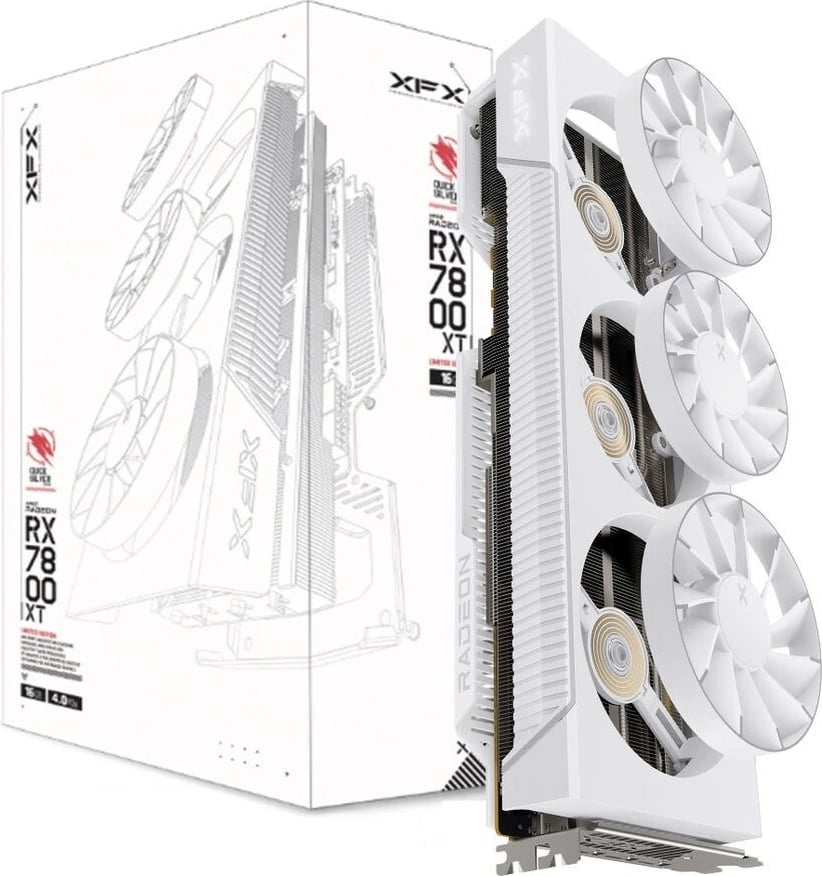 Kartelë grafike XFX Quicksilver AMD Radeon RX 7800 XT, 16 GB, e bardhë