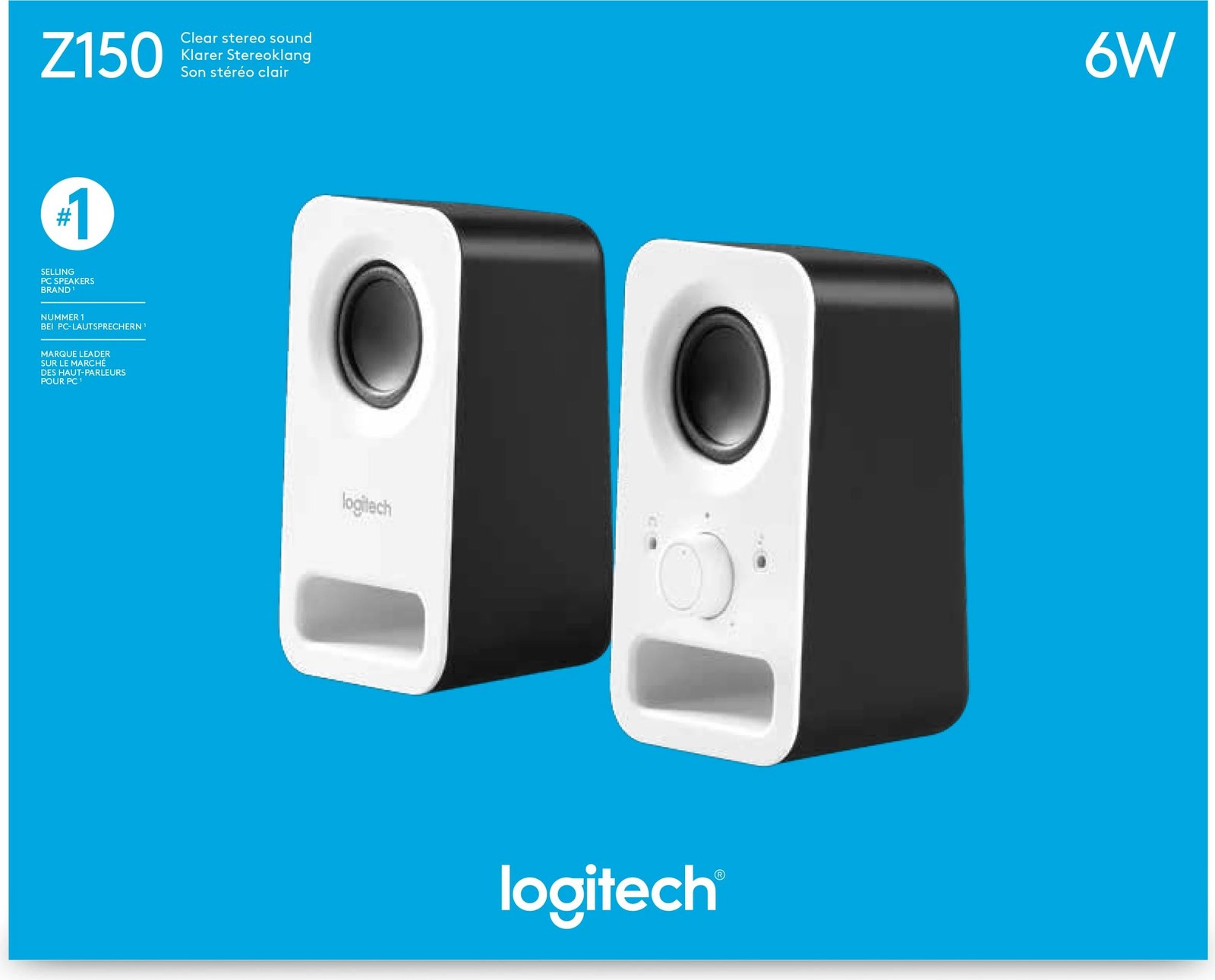 Boksa multimedia Logitech z150, 2.0 kanale, me kabllo, 3 W, të bardhë