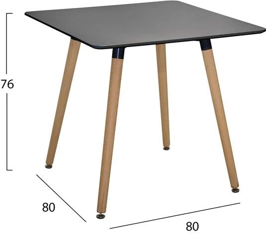 Set 5 pieces Table Minimal Black & Vegas White FH10601 80x80x74 cm.