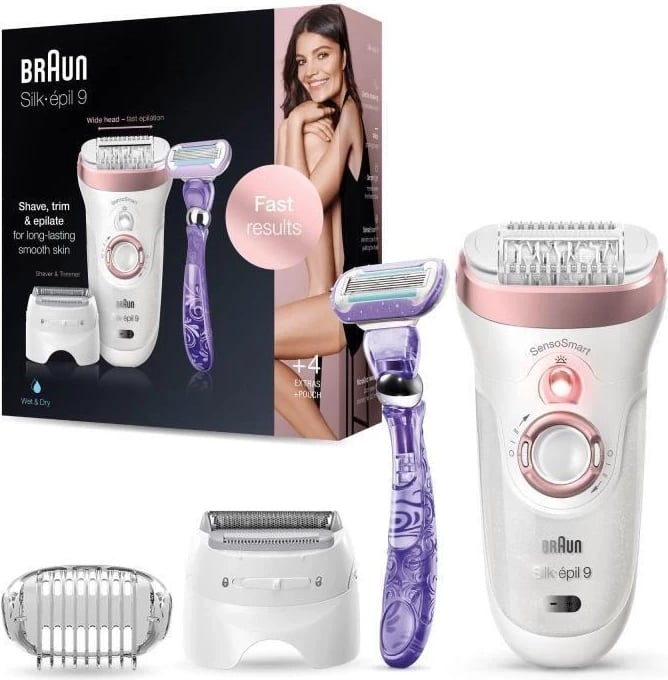 Epilator elektrik Braun Silk-épil 9 SE9870, rozë