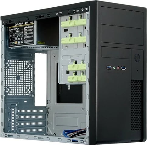 Kasë Chieftec XT-01B-350GPB, Mini Tower, PC, micro ATX, e zezë