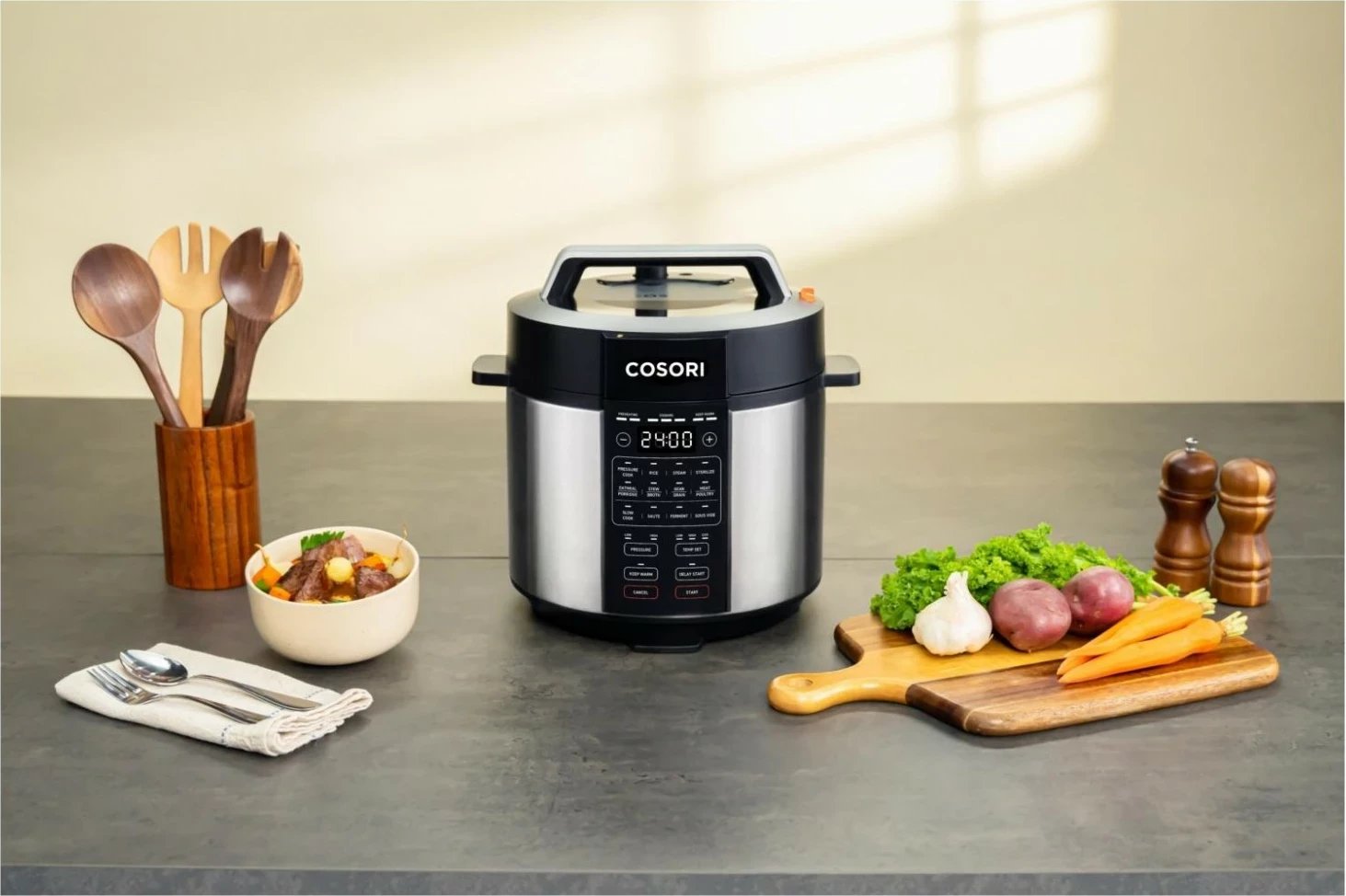 Multicooker Cosori CMC-CO601-SEU, 5.7L, 1100W, zi-e argjendtë