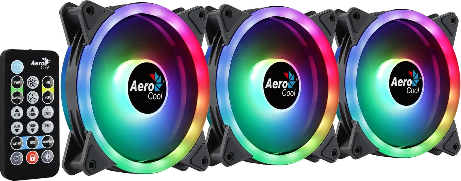 Set ftohësish Aerocool DUO12PRO Kit, 3 copë, ARGB LED Dual Ring