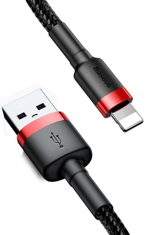 Kabllo Lightning USB Baseus Cafule 1.5A 2m (e zezë & e kuqe)