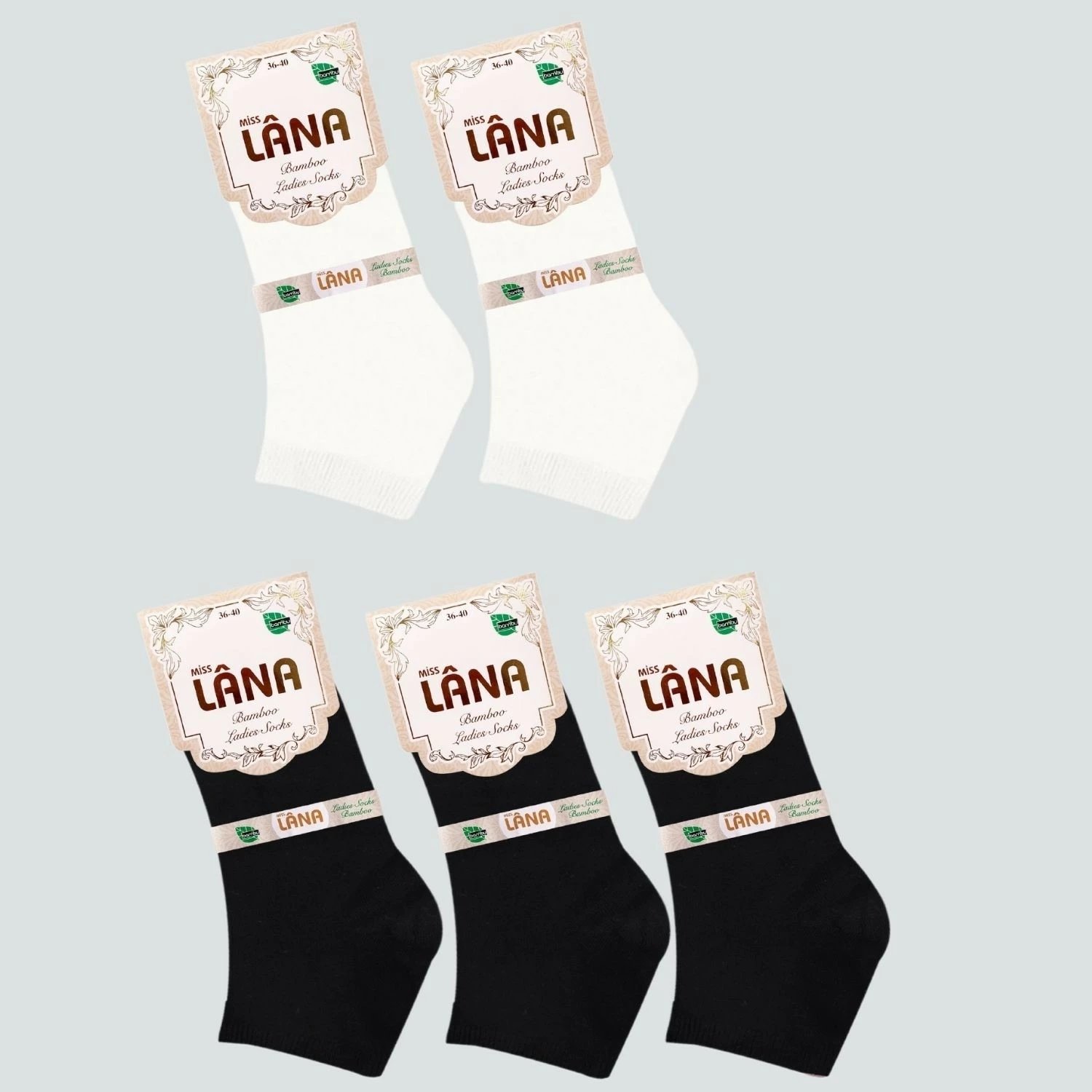 Çorape femra Kral Socks, model i shkurtër, set 5 copë