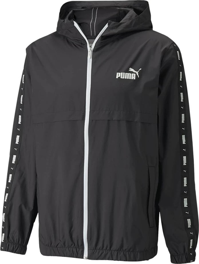 Xhaketë Puma ESS+TAPE Windbreaker për meshkuj, e zezë