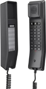 Telefon Grandstream GHP611W për hotele, i zi