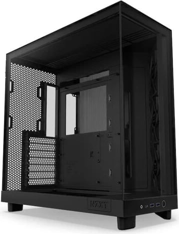 Kasë NZXT H6 Flow, Midi Tower, 2 x USB 3.1, 1 x USB-C 3.1, audio, e zezë