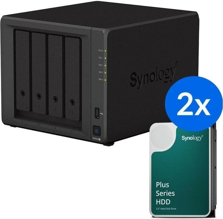 NAS Synology DS923+, 2x HAT3300-4T (2x 4TB)