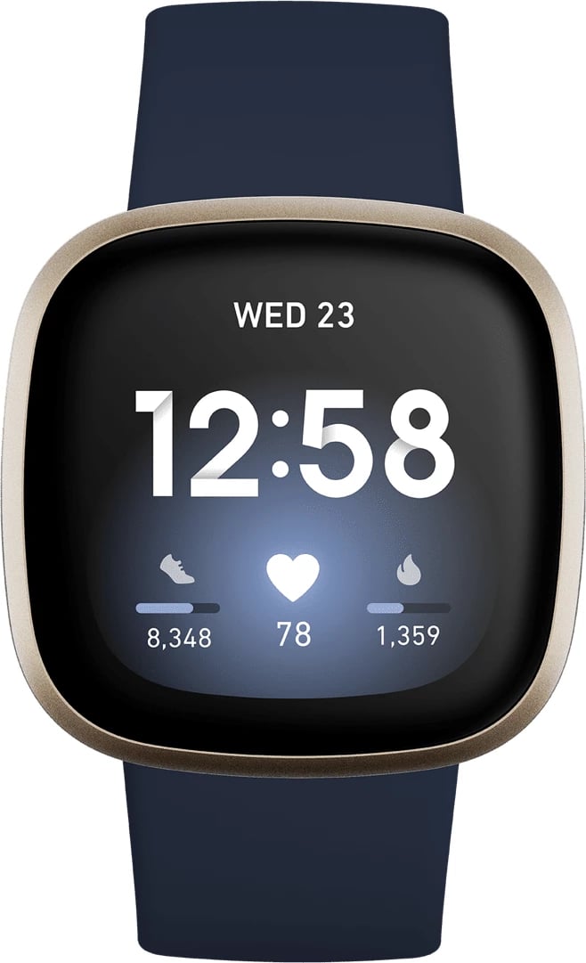 Smartwatch FitBit Versa 3, e kaltër/ari