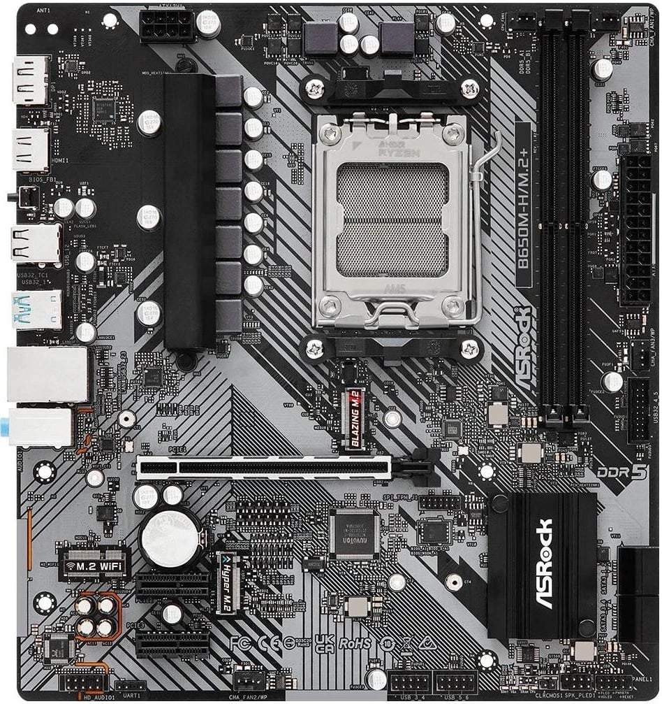 Pllakë amë ASRock B650M-H/M.2+, Socket AM5, DDR5