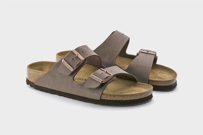 Papuqe Birkenstock, për meshkuj dhe femra, ngjyrë kafe