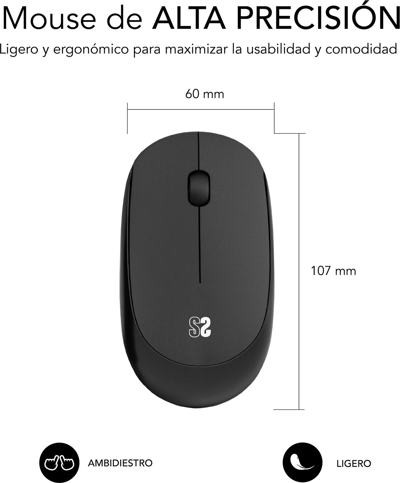 Mauspad dhe maus wireless SUBBLIM SUBMP-03HP001, e zezë