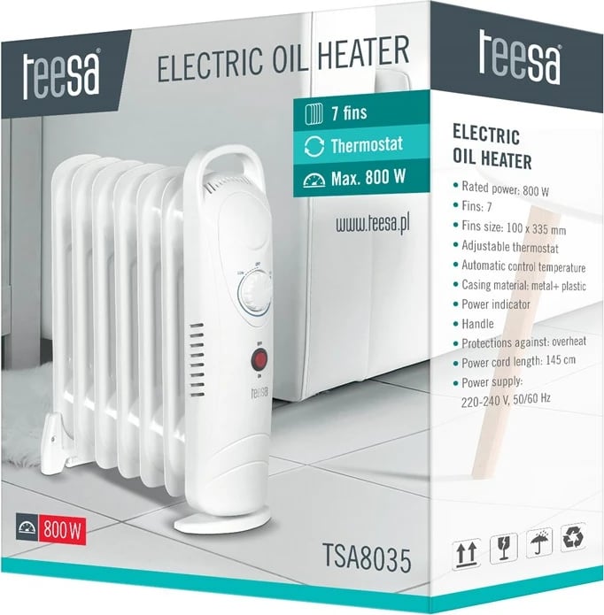 Ngrohës elektrik Teesa TSA8035, 800W, i bardhë