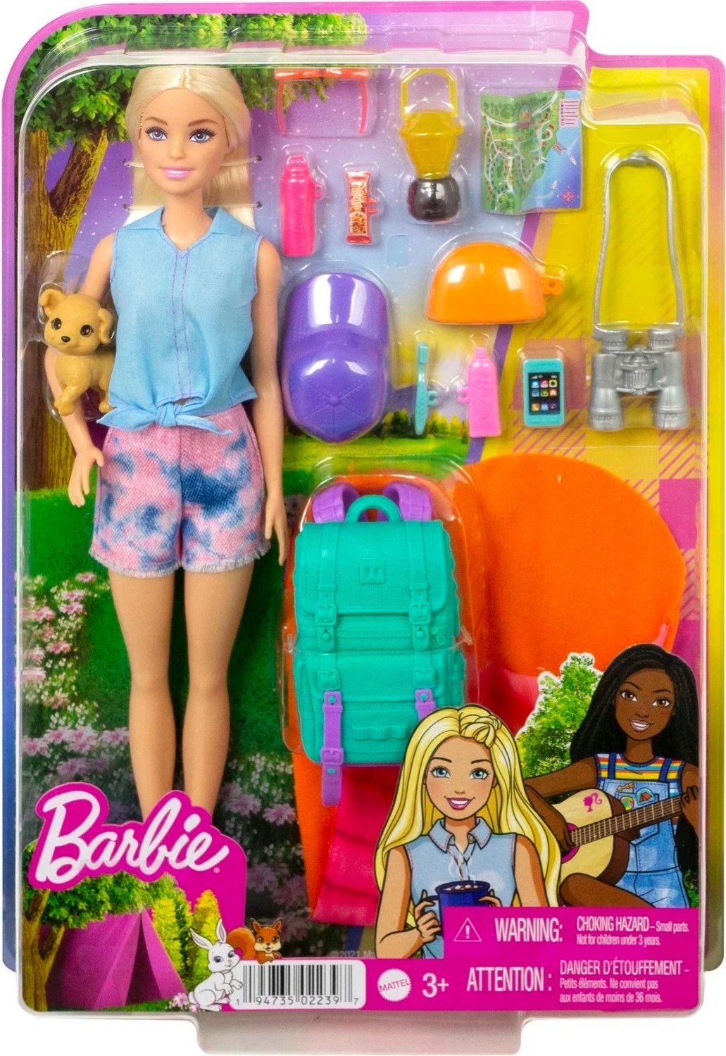 Barbie për kamping, me aksesorë dhe qenush shtëpie, për vajza