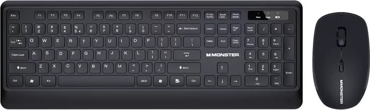 Set tastier dhe maus Monster KM3-CBK Wireless, të zeza 